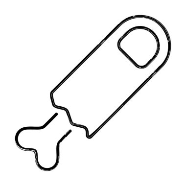 Beyaz arkaplanda kırık parmak fırçası, vektör çizimi.