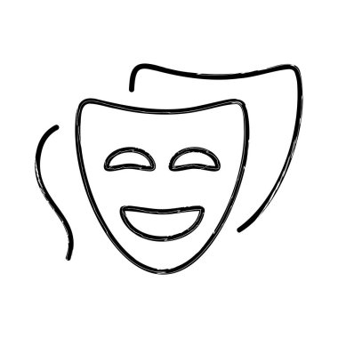 beyaz arkaplanda komedi fırçası, vektör illüstrasyonu.