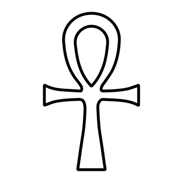 Icona Simbolo Ankh Sfondo Bianco Illustrazione Vettoriale — Vettoriale Stock