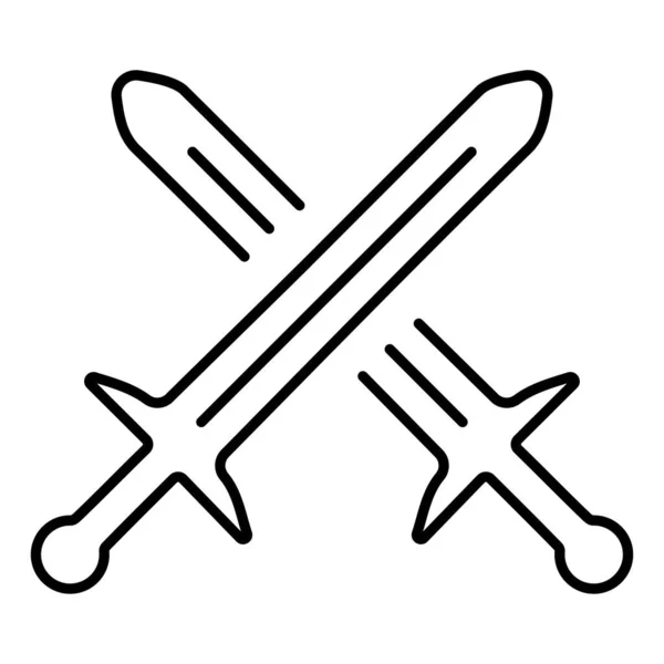Duas Espadas Ícone Fundo Branco Ilustração Vetorial —  Vetores de Stock