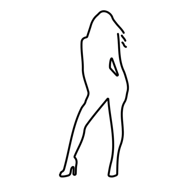 白い背景に女の子のシルエットのアイコンベクトルイラスト — ストックベクタ