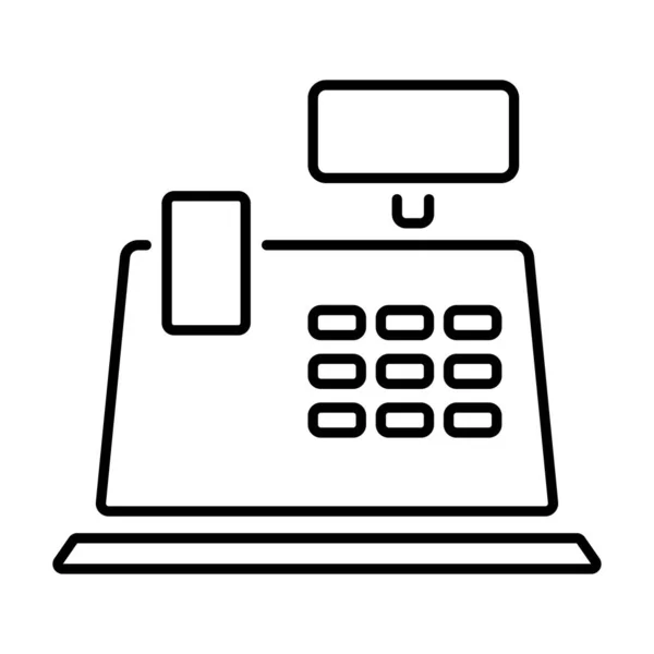 Cash Register Icon White Background Vector Illustration — Stock Vector