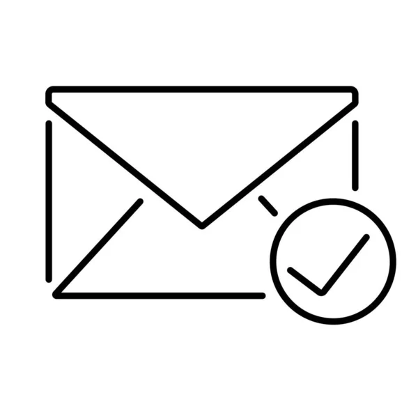 Icône Mail Cochée Sur Fond Blanc Illustration Vectorielle — Image vectorielle