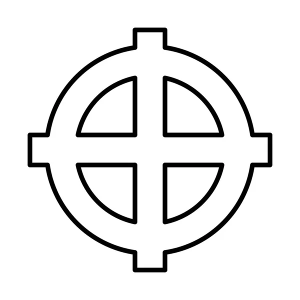 Keltische Kruis Pictogram Witte Achtergrond Vector Illustratie — Stockvector