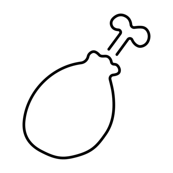 Hühnerschenkel Symbol Auf Weißem Hintergrund Vektorillustration — Stockvektor