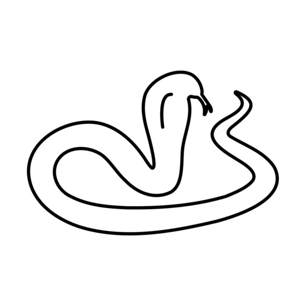 Ikon Kobra Pada Latar Belakang Putih Ilustrasi Vektor - Stok Vektor
