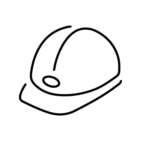 Construction Helmet Icon White Background Vector Illustration — Stock Vector