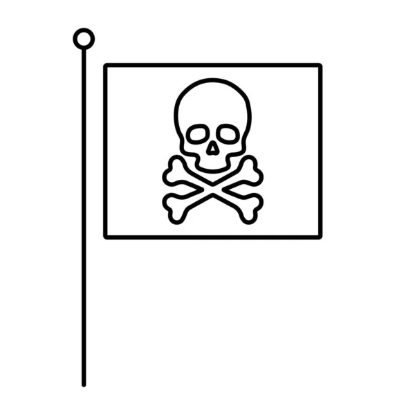 Danger Flag Icon White Background Vector Illustration — Stock Vector