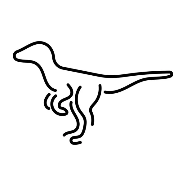 Dinosaurie Ikon Vit Bakgrund Vektor Illustration — Stock vektor