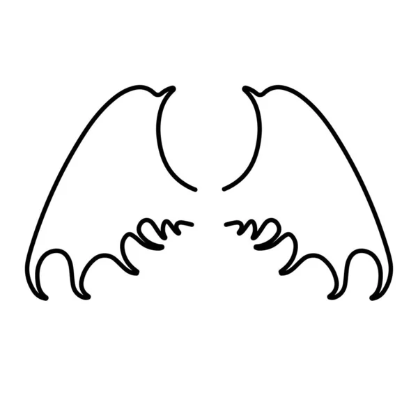 Εικονίδιο Φτερά Δράκου Λευκό Φόντο Διανυσματική Απεικόνιση — Διανυσματικό Αρχείο