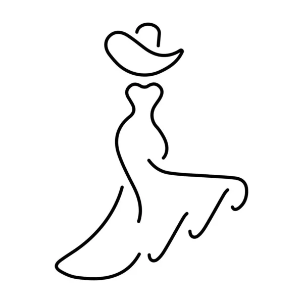 Vestido Femenino Sombrero Servicio Icono Sobre Fondo Blanco Vector Ilustración — Archivo Imágenes Vectoriales