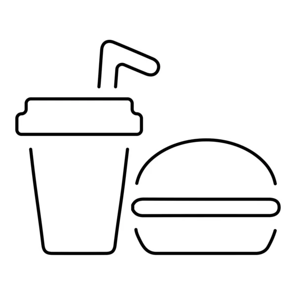 Ícone Fast Food Fundo Branco Ilustração Vetorial — Vetor de Stock