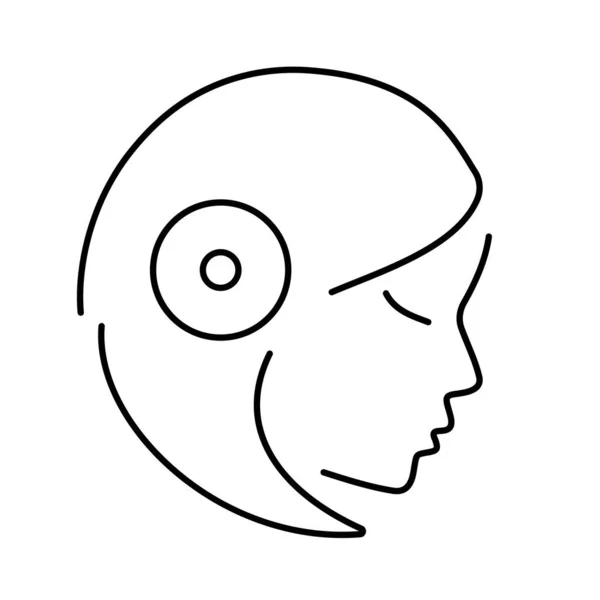 Значок Дівчина Навушники Ізольовані Білому Фоні Векторні Ілюстрації — стоковий вектор