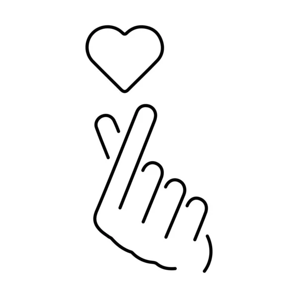 Χέρι Εικονίδιο Της Καρδιάς Απομονώνονται Λευκό Φόντο Διανυσματική Απεικόνιση — Διανυσματικό Αρχείο
