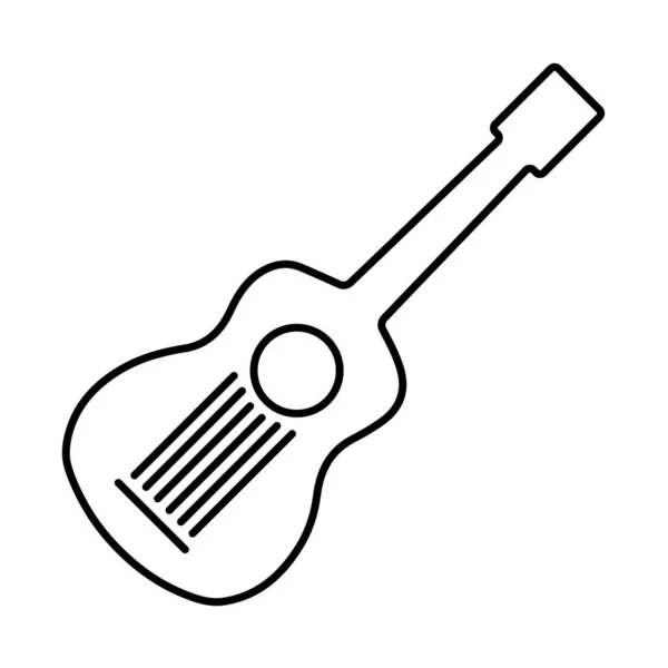 Kytara Ikona Izolovaných Bílém Pozadí Vektorové Ilustrace — Stockový vektor