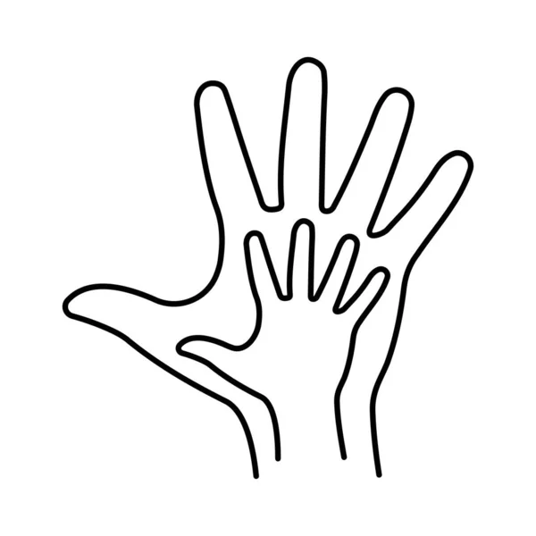 Mão Mão Ícone Isolado Fundo Branco Ilustração Vetorial — Vetor de Stock