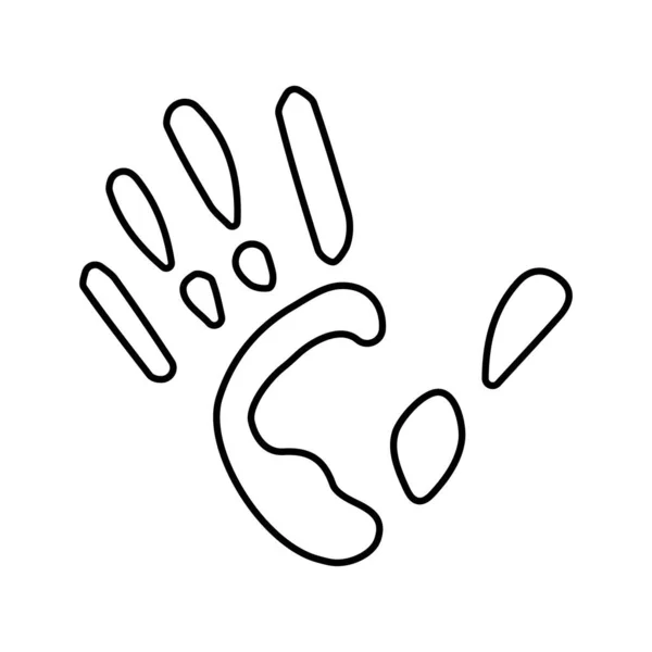 Иконка Отпечатка Руки Белом Фоне Векторная Иллюстрация — стоковый вектор