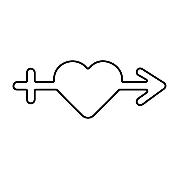 Herz Gender Symbol Isoliert Auf Weißem Hintergrund Vektorillustration — Stockvektor