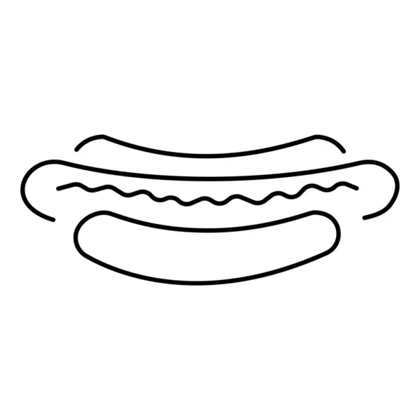 Hot Dog Ikon Fehér Alapon Vektoros Illusztráció — Stock Vector