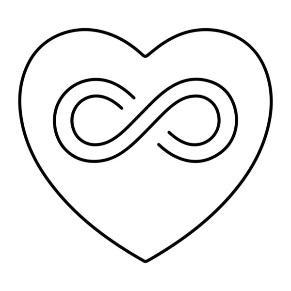 Infinity Heart Icon White Background Vector Illustration — Stock Vector