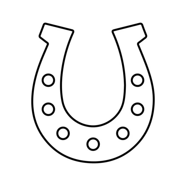 Hufeisen Glückssymbol Auf Weißem Hintergrund Vektorillustration — Stockvektor