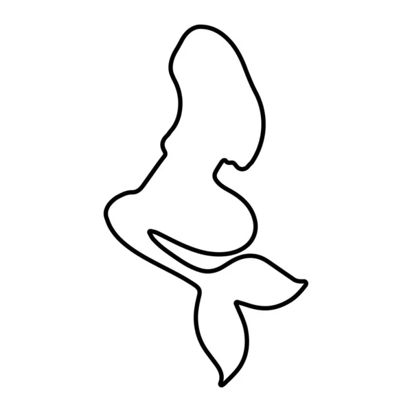 Icona Sirena Sfondo Bianco Illustrazione Vettoriale — Vettoriale Stock