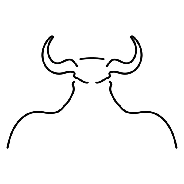 Minotaurie Ikon Vit Bakgrund Vektor Illustration — Stock vektor