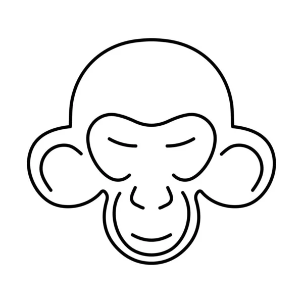 Beyaz Arkaplanda Maymun Simgesi Vektör Illüstrasyonu — Stok Vektör