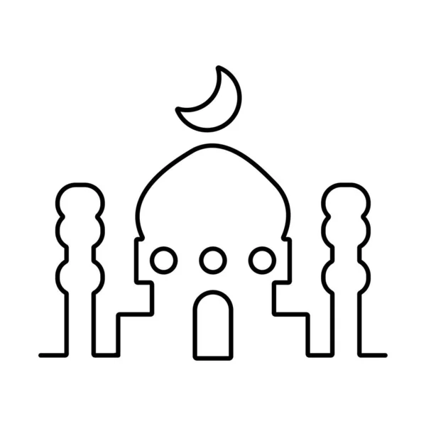 Moskee Icoon Witte Achtergrond Vector Illustratie — Stockvector