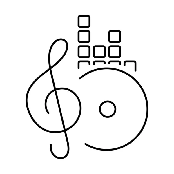 Note Music Icon White Background Vector Illustration — 스톡 벡터