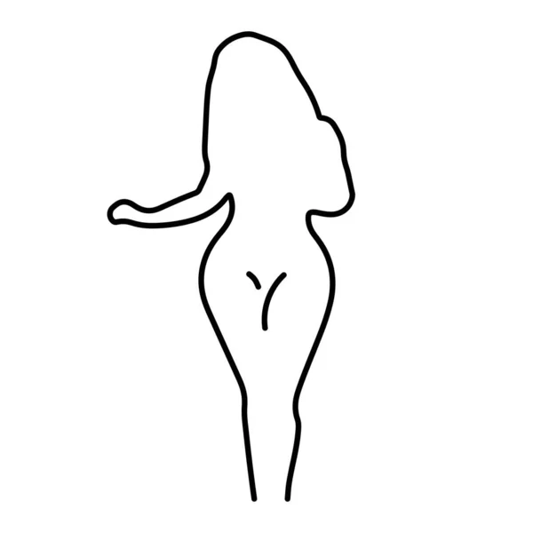 Иконка Девушки Силуэт Белом Фоне Векторная Иллюстрация — стоковый вектор