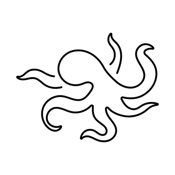 Blæksprutte Ikon Hvid Baggrund Vektor Illustration – Stock-vektor