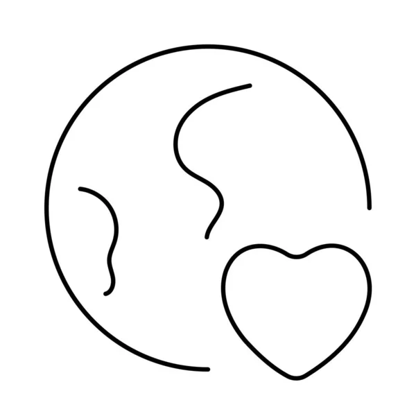 白色背景上的爱之行星图标 矢量图解 — 图库矢量图片