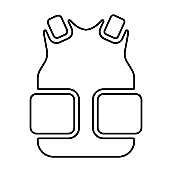 Body Armor Icoon Witte Achtergrond Vector Illustratie — Stockvector
