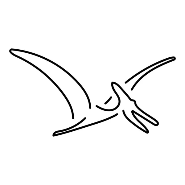Ikona Pterodaktyla Białym Tle Ilustracja Wektora — Wektor stockowy