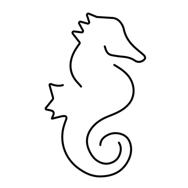 Zee Paard Pictogram Geïsoleerd Witte Achtergrond Vector Illustratie — Stockvector