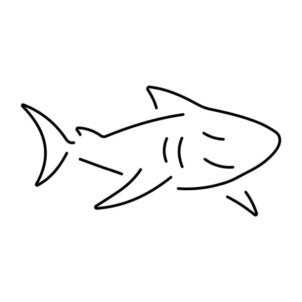 Beyaz Arkaplanda Izole Edilmiş Köpekbalığı Simgesi Vektör Illüstrasyonu — Stok Vektör