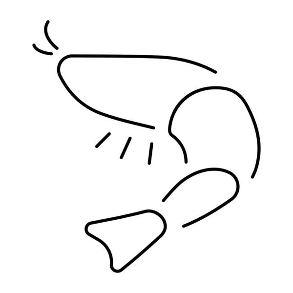 Icône Crevettes Isolée Sur Fond Blanc Illustration Vectorielle — Image vectorielle