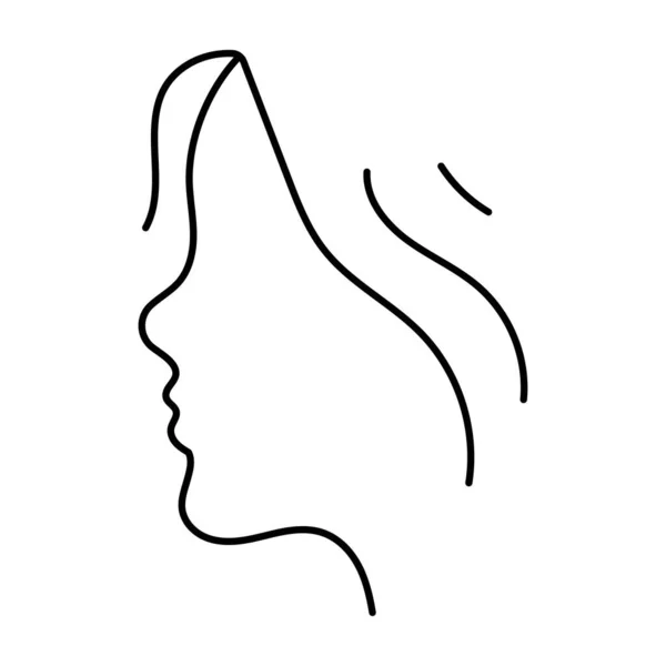 白い背景にシルエットの女の子の顔のアイコンベクトルイラスト — ストックベクタ