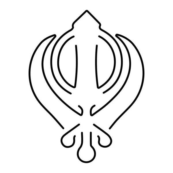 Символ Сикхизма Выделенный Белом Фоне Векторная Иллюстрация — стоковый вектор