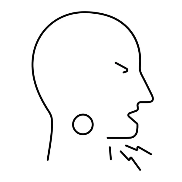 Иконка Больного Горла Изолирована Белом Фоне Векторная Иллюстрация — стоковый вектор