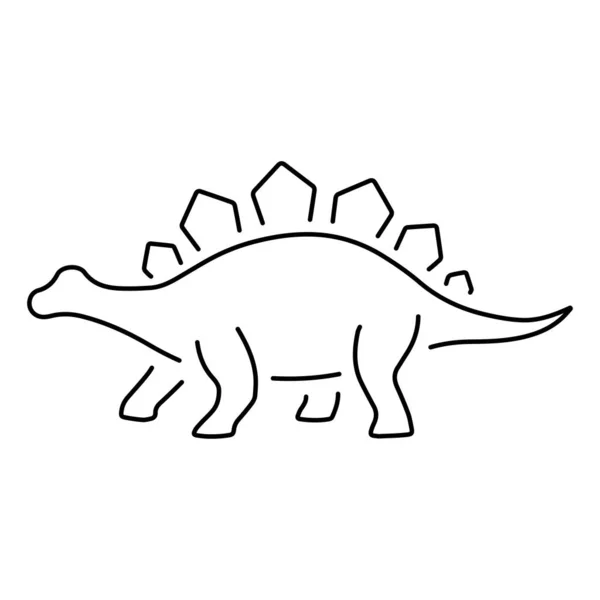 Stegosaurie Ikon Vit Bakgrund Vektor Illustration — Stock vektor