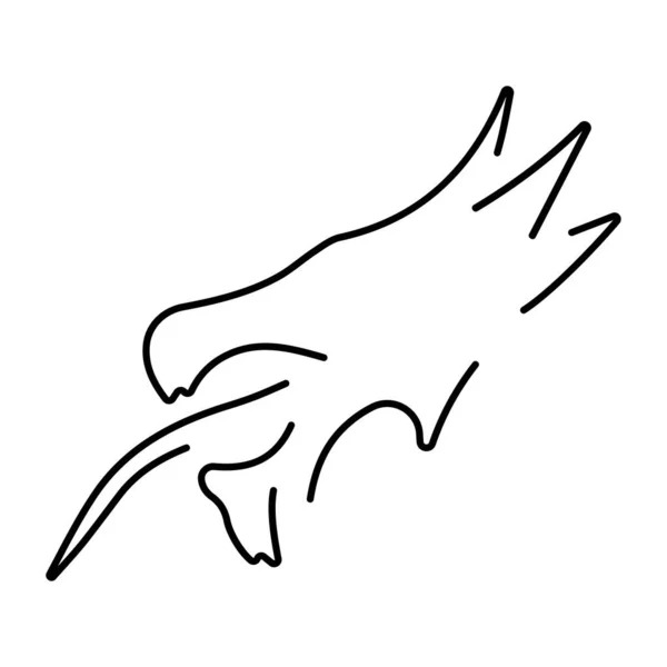 Icona Del Drago Sfondo Bianco Illustrazione Vettoriale — Vettoriale Stock