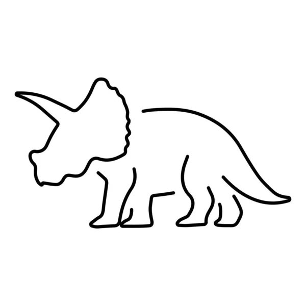 Ikona Triceratops Izolowana Białym Tle Ilustracja Wektora — Wektor stockowy