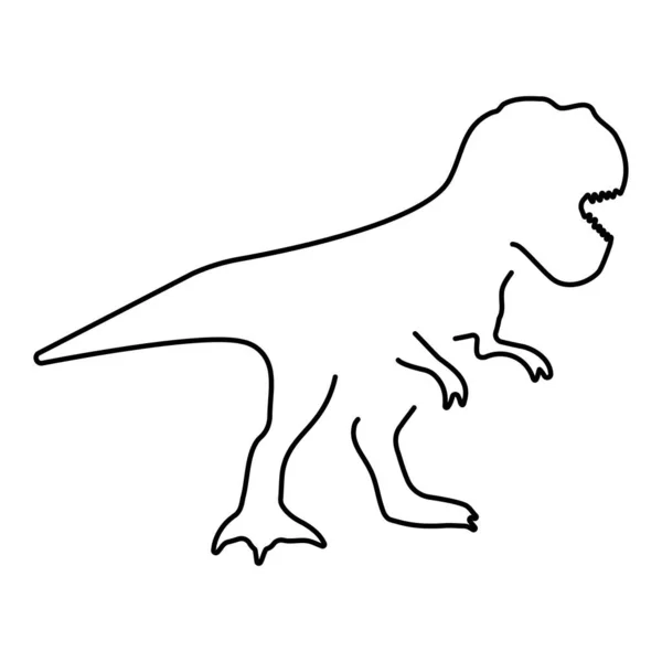 Beyaz Arkaplanda Izole Edilmiş Tyrannosaur Simgesi Vektör Illüstrasyonu — Stok Vektör