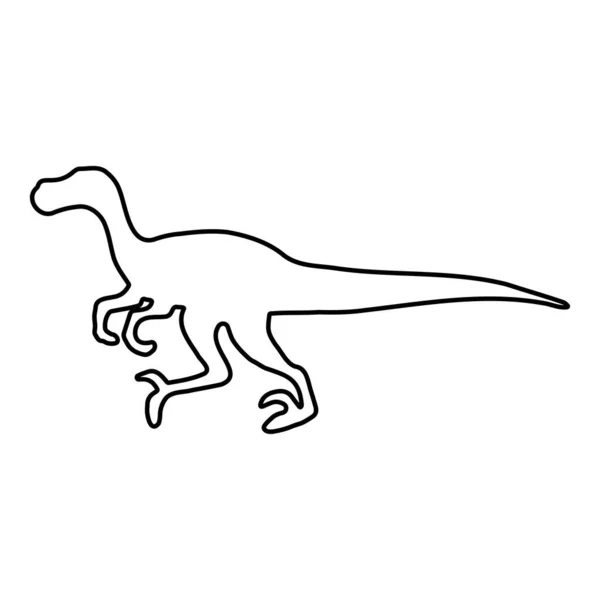 Velociraptor Ikon Isolerad Vit Bakgrund Vektor Illustration — Stock vektor