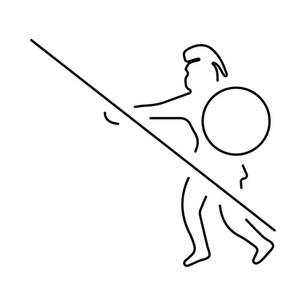 Krieger Symbol Isoliert Auf Weißem Hintergrund Vektorillustration — Stockvektor