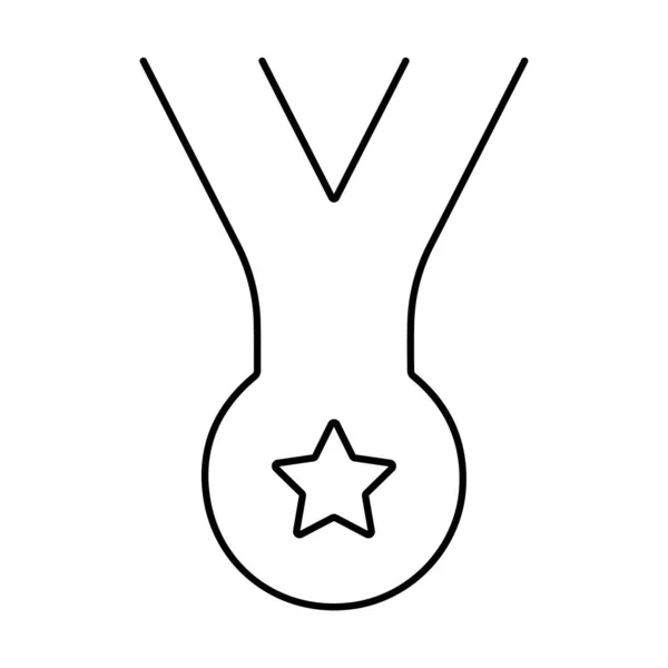 Medaile Vítěze Ikona Izolované Bílém Pozadí Vektorové Ilustrace — Stockový vektor