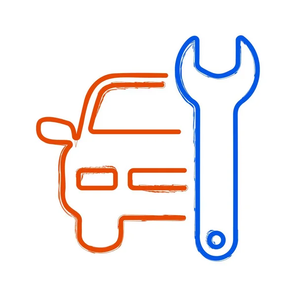 Cepillo Reparación Automóviles Sobre Fondo Blanco Ilustración Vectores — Vector de stock