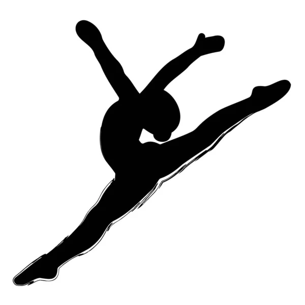 白色背景的芭蕾舞刷 矢量插图 — 图库矢量图片